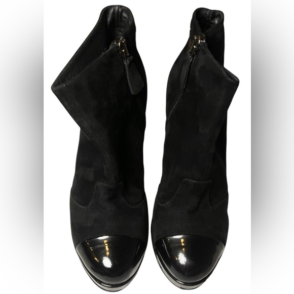 Chanel CC Platform Cap-Toe Booties size 36 $1800 - Picture 9 of 13